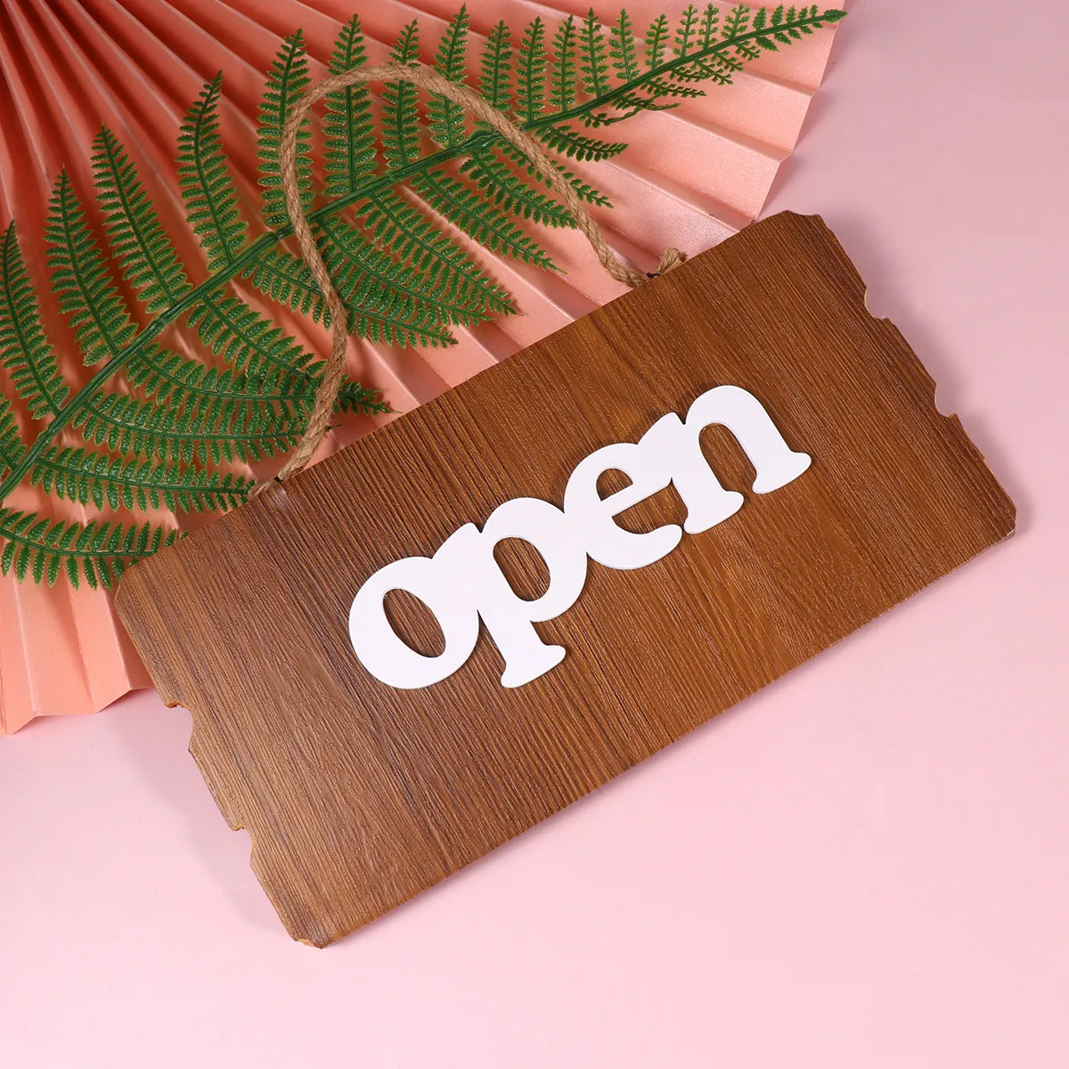Solid Wood Hanging Board Two Sided Open Close Door Sign for Restaurant Bar Clothing Store Outdoor Indoor Wall Decoration Retro