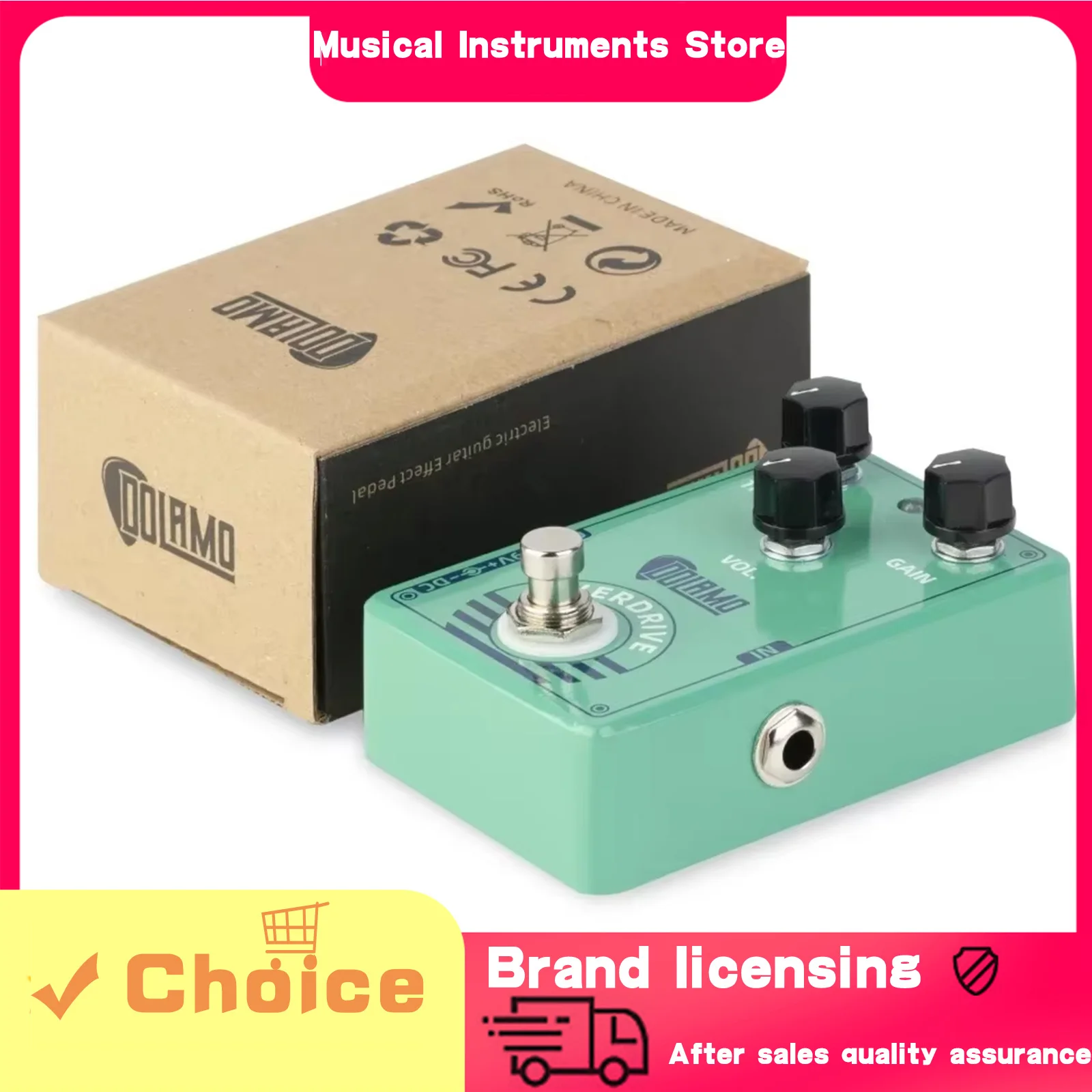 

Dolamo Electric Guitar Effector Pedal Overdrive Alloy Casing True Bypass Classic Overdrive Sound Guitar Accessories&Parts
