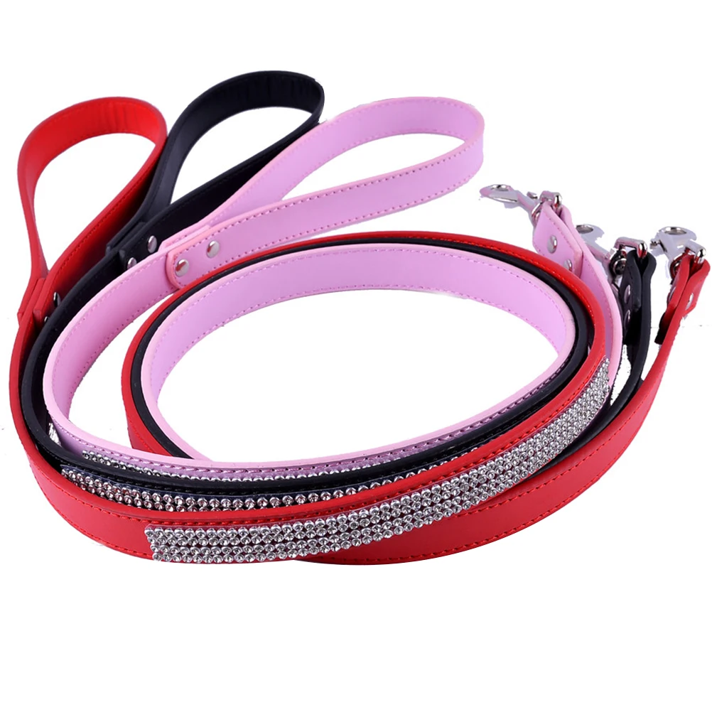 

Rhinestone Studded Dog Pet Walking Lead For Small Dogs Sparkly Leash Daily Training Outdoor Activities Blue