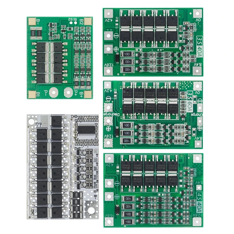 3S 4S 5S Li-ion Lithium Battery 18650 Charger BMS 25A 30A 40A 60A 100A Protection Board with Balance For Drill Motor