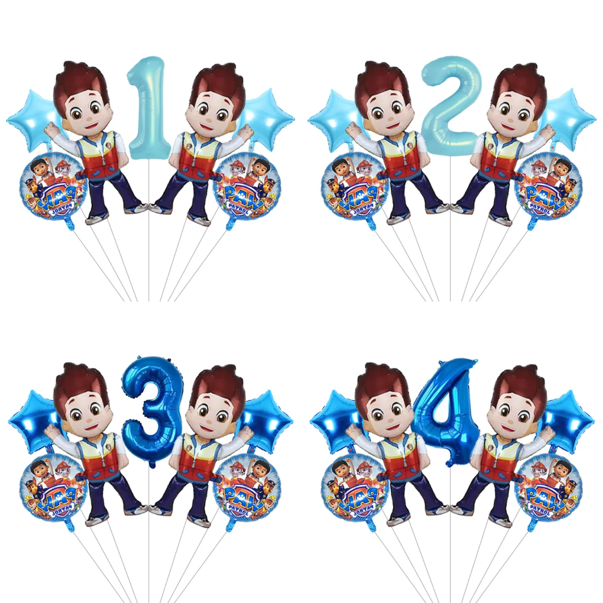 Juego de globos de dibujos animados de la Patrulla Canina, decoraciones de cumpleaños para niños, globos de aluminio con tema de Patrulla Canina, globos para fiesta de Baby Shower, juguetes