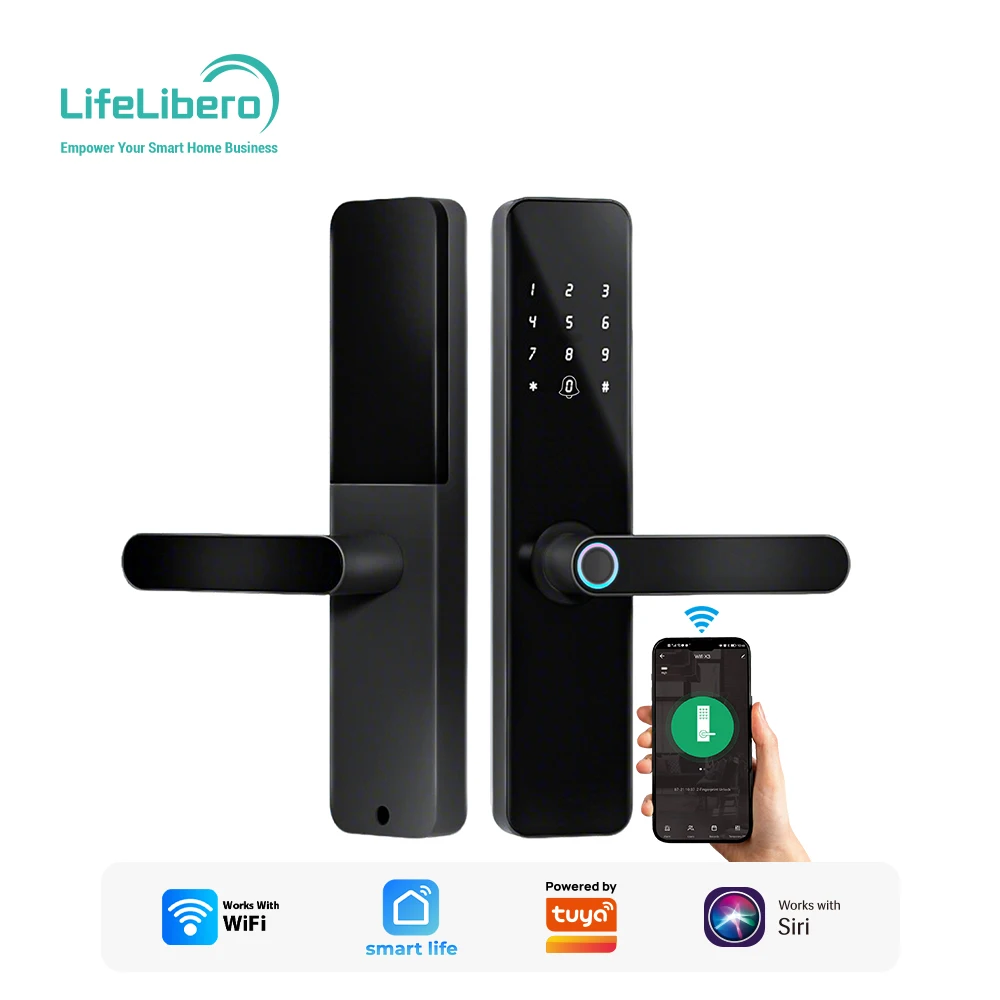 SZMYQ MYQ-iLock F7P WiFi Smart Mortise Door Lock with Fingerprint Password App Control RFID Card Key for Wood Doors