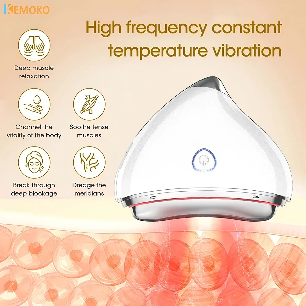 EMS Electric Guasha Massager Face Lifting Remove Edema Firming Skin Clod Heat Body Scraping Therapy Skincare Beauty Body Guasha