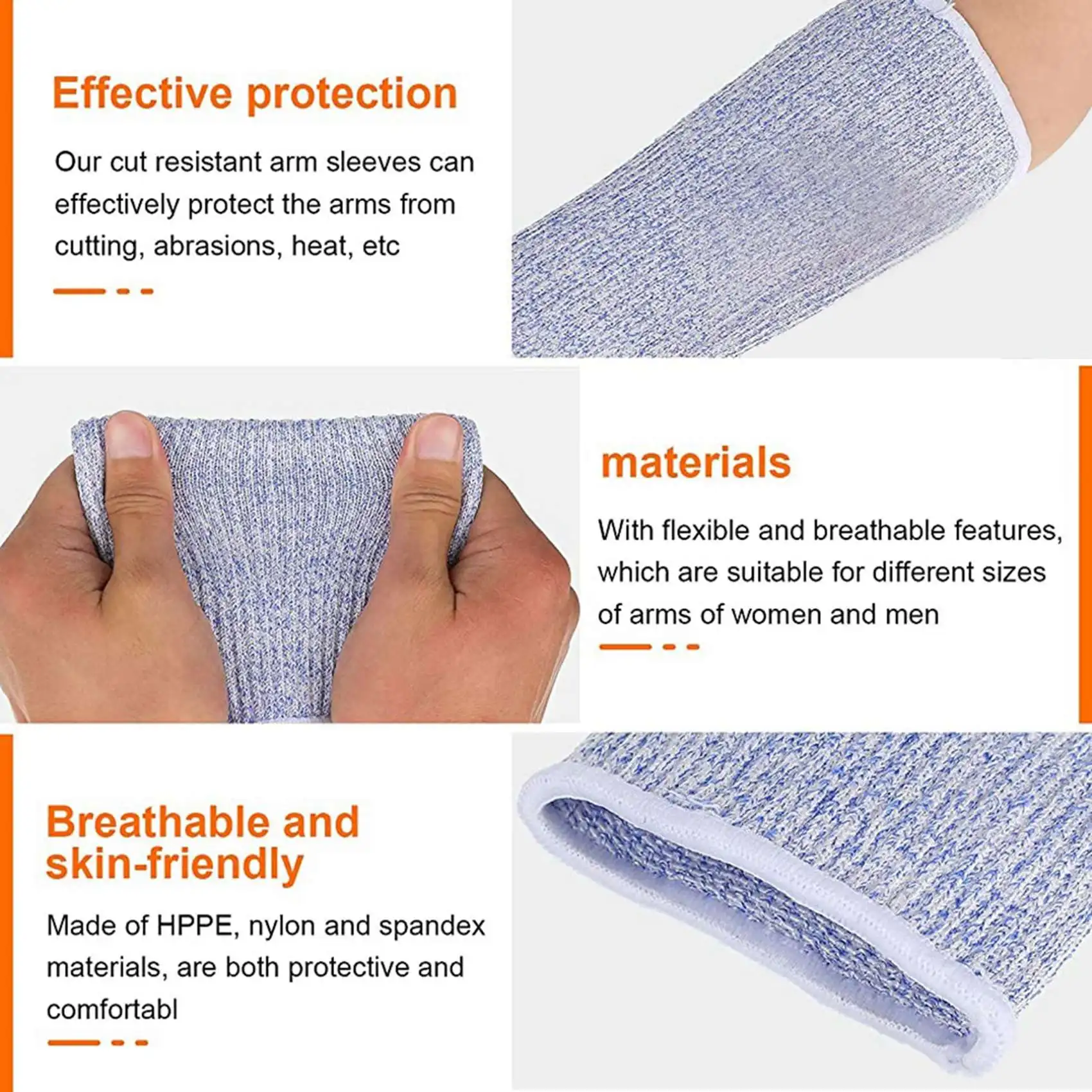 Mangas de protección de brazo resistentes a Cortes y quemaduras, protectores de antebrazo para piel fina y abolladuras, 4 pares