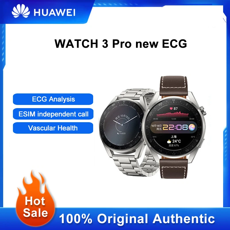 2023 Original HUAWEI WATCH 3 Pro new ECG Smartwatch eSIM Standalone Call Men Women 24h Health Monitor Fitness Sport Bracelet