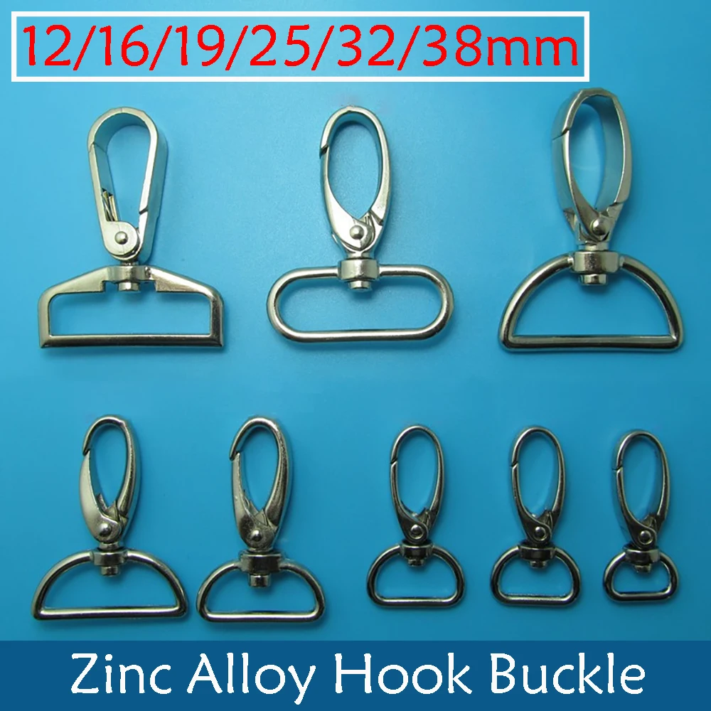 12/16/19/25/32/38 مللي متر المعادن المفاجئة هوك هوك تدوير مشبك قفل طوق حلقة تسلق حزام أبازيم KeyChain بها بنفسك حقيبة سلسلة مفاتيح جزء الملحقات