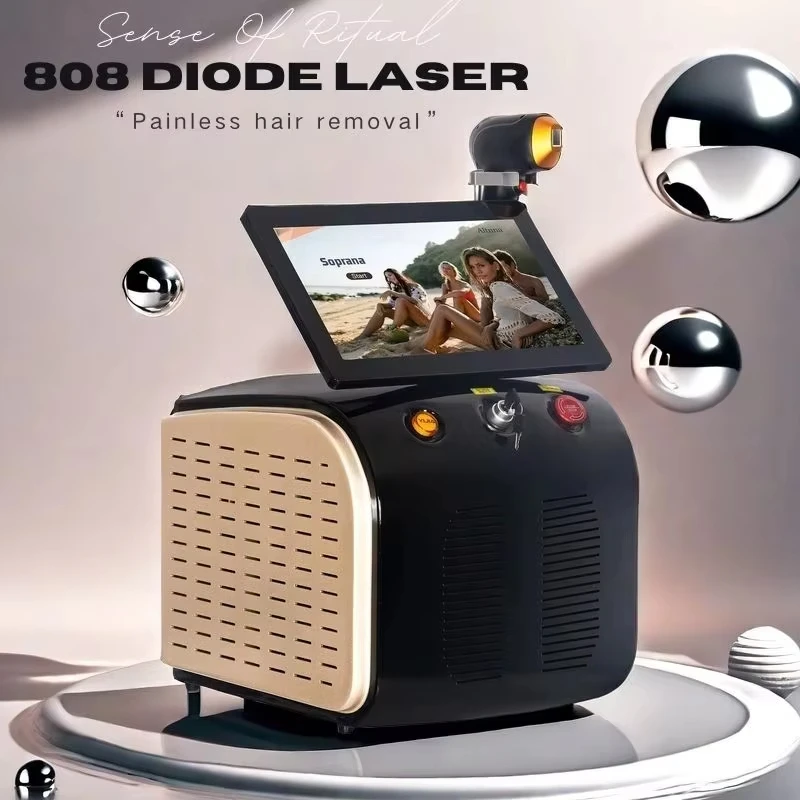 

Диодный лазер 808/755/1064 нм, профессиональный аппарат для удаления волос с 3 длинами волн, постоянный для салона бикини, дома 08