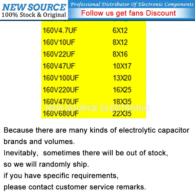 1-50 قطعة 160V DIP الألومنيوم مُكثَّف كهربائيًا 1 فائق التوهج 4.7 فائق التوهج 10 فائق التوهج 22 فائق التوهج 47 فائق التوهج 100 فائق التوهج 220 فائق التوهج 470 فائق التوهج 680 فائق التوهج NewSource