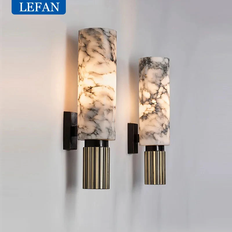 Natural Luxury Marble Wall Lamp Bedside Wall Sconce Living Room Home Decora Lights Bedroom Corridor Light Fixtures