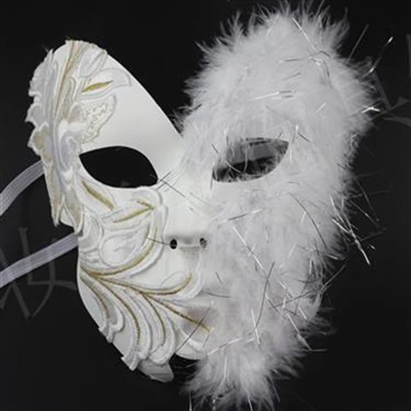 White Flowers Lace Whole Face Venetian Masquerade Mask Princess Women Halloween Christmas Festival Cosplay Party Handmade Toys