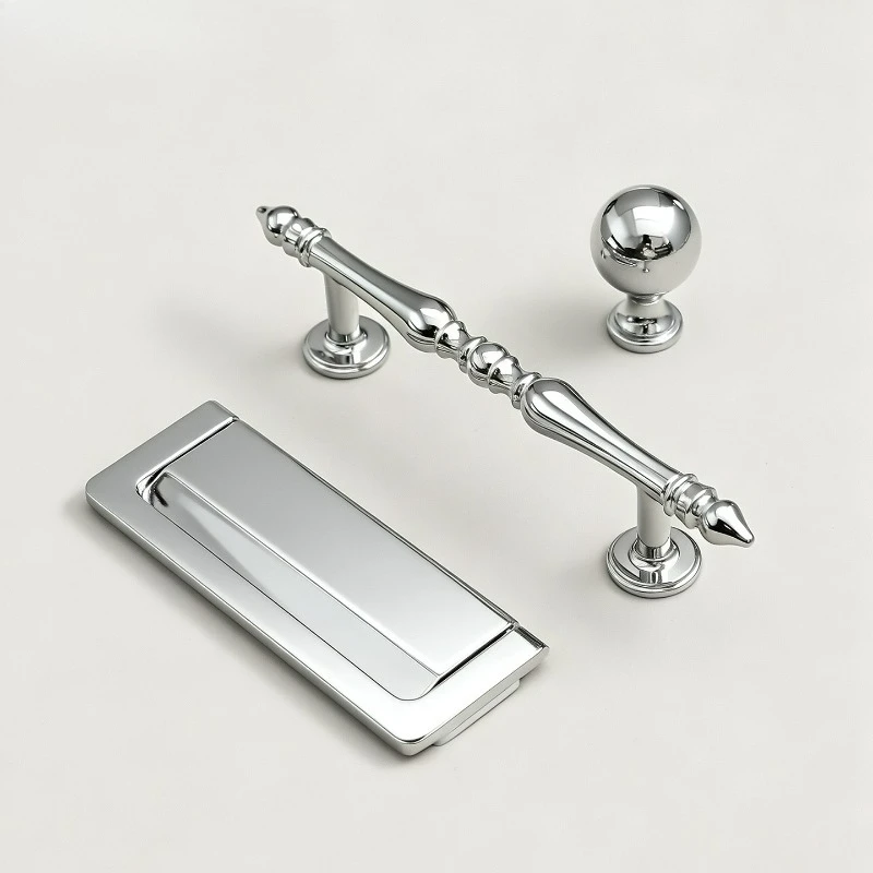 Light Luxury Bright Chrome Cabinet Door Handle, Simple Dining Side TV, Wine Cabinet Drawer Cabinet, Wine Cabinet Door Handle