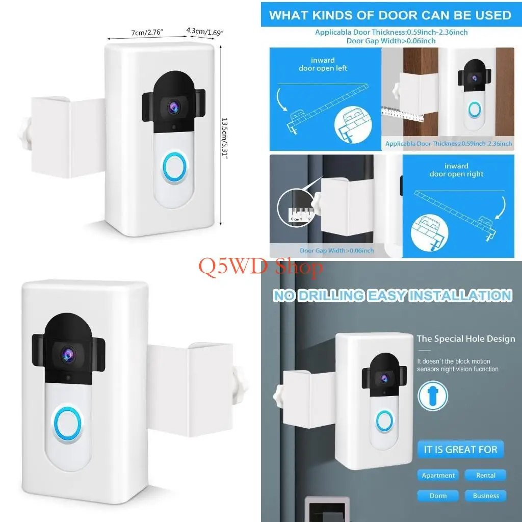 support-sonnette-video-antivol-q5wd-support-sans-perceuse-pour-maison-le-bureau