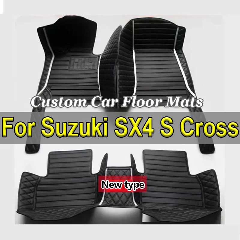 Car Floor Mats For Suzuki SX4 S Cross 2020~2022 AUTO DropShipping Center Interior Accessories Leather Carpets Rugs Foot Pads