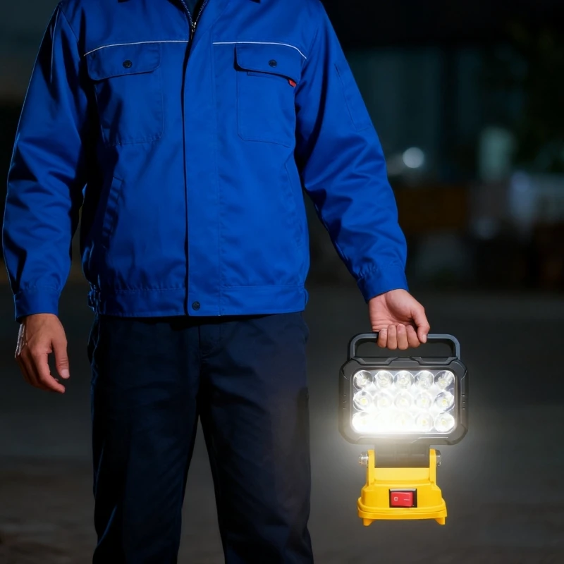 

Cordless 18V LED Work Light With USB Charging Port For Outdoor Camping And Emergency Use