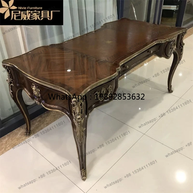 

FF Итальянский неоклассический стол из массива дерева, простой письменный стол во французском доме