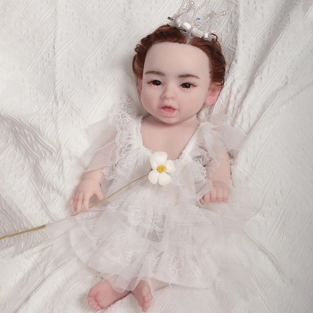 Herpinker platina siliconen zachte levensechte preemy full body siliconen baby herboren meisje schattige pop handgemaakte 3D geschilderde pasgeboren baby