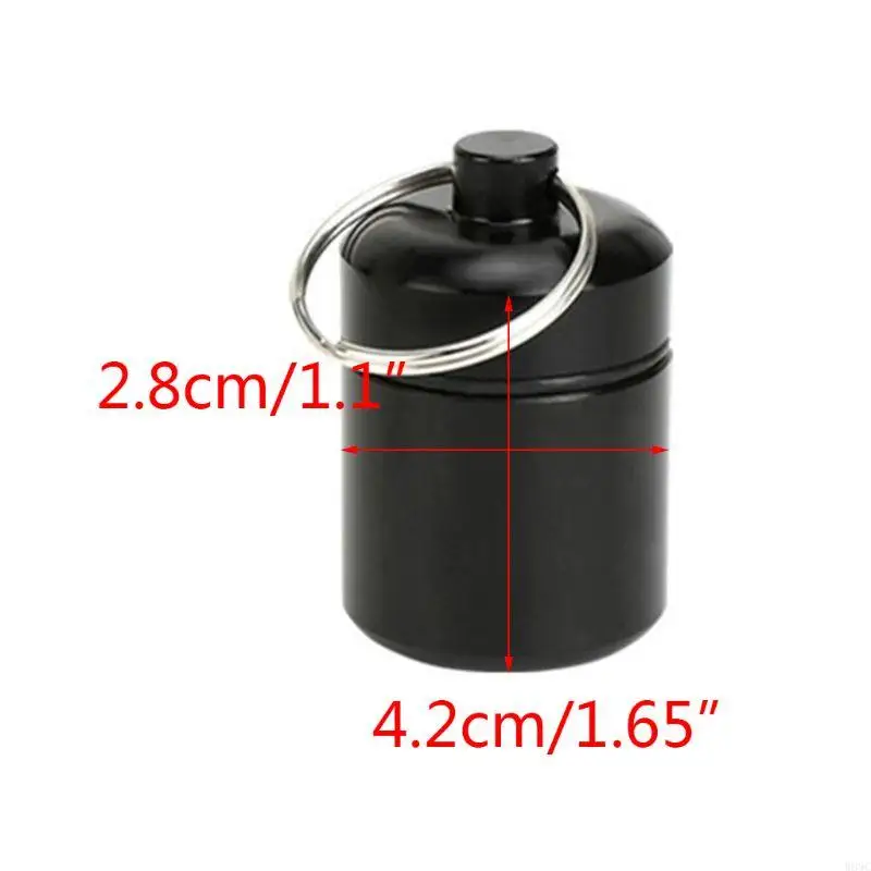 W89C Portable Box Keychain Aluminium Alloy Earplugs Storage Case Waterproof Small Storage Container