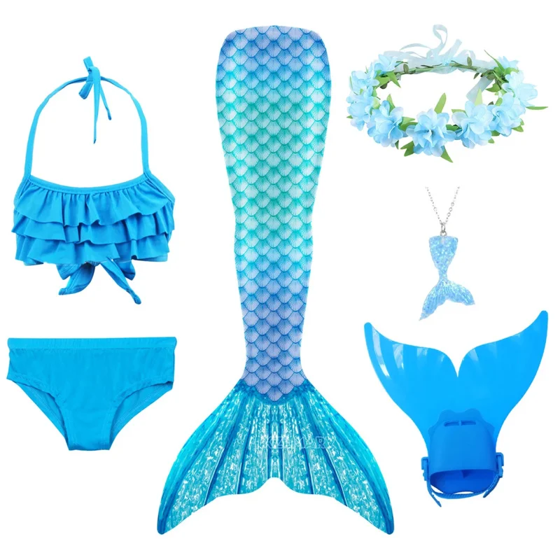 Mermaid Tails Swimwear Kids Swimmable Mermaid Tail for Girls Swimming Bating Suit Mermaid Costume Swimsuit can add Monofin Fin