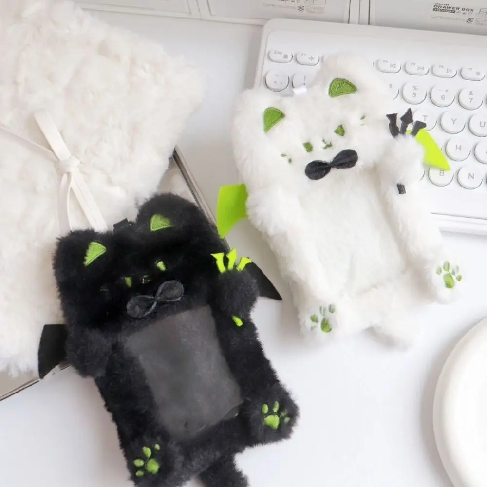 Étui multifonctionnel pour cartes Photo en peluche, lapin à grandes oreilles/bordure Collie, porte-cartes lapin/chien/chat, porte-carte Photo, école et bureau