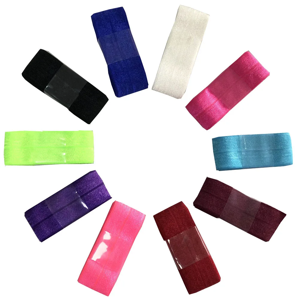 1'' (25mm) 10 Yards Soft Foldover Elastic Binding Webbing Tape Shiny FOE Headband Baby Hairbow Craft Sewing