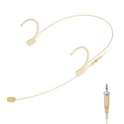 Beige Audio Quality Headset Microphone Condenser Headworn Mic with TA4F 4-pin/ 3 pin mini XLR/mini jack C2/Hirose 4pin connector