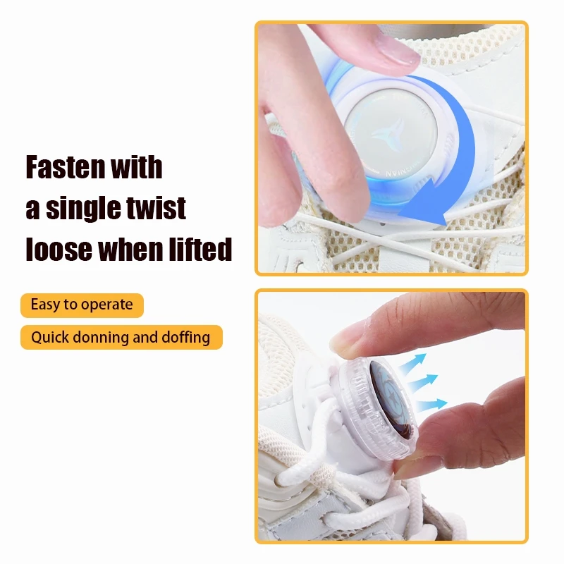 Thick Rope Automatic 4mm Round Shoelace  Without Ties Crystal Swivel Buckle Laces Sneakers Adult Kids Shoelaces Shoe Accessories