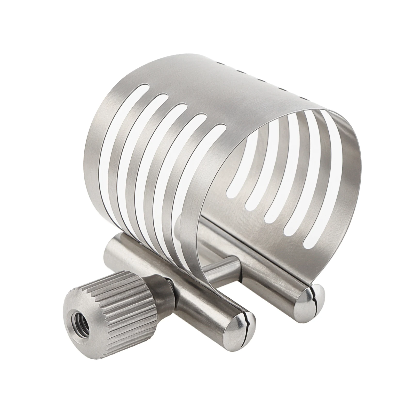 Stainless Steel Bb Clarinet Mouthpiece Ligature for Ebonite / Plastic Mouthpieces with Plastic Box, Silver Ligature