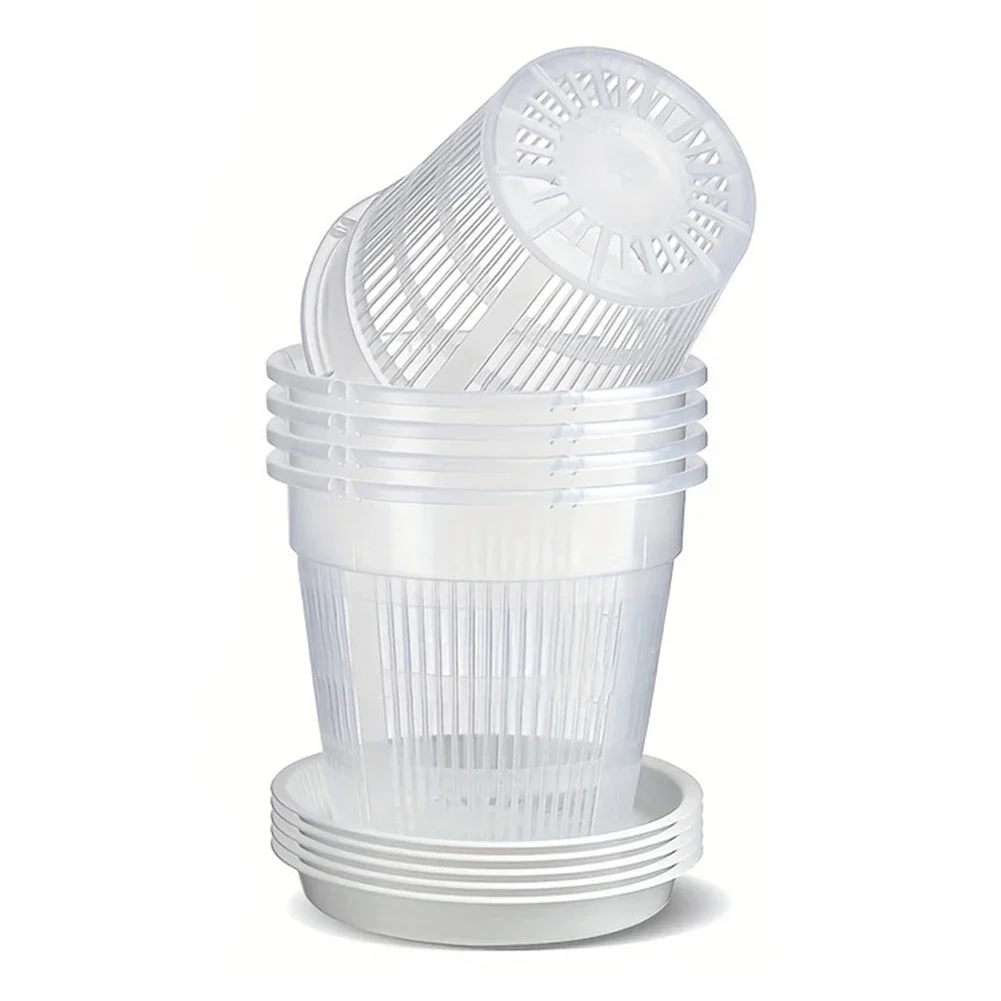 6 Pack Orchid Pots Set As Shown Clear Orchid Pots Organized Planting Solution Promotes Healthy Growth Robust Construction