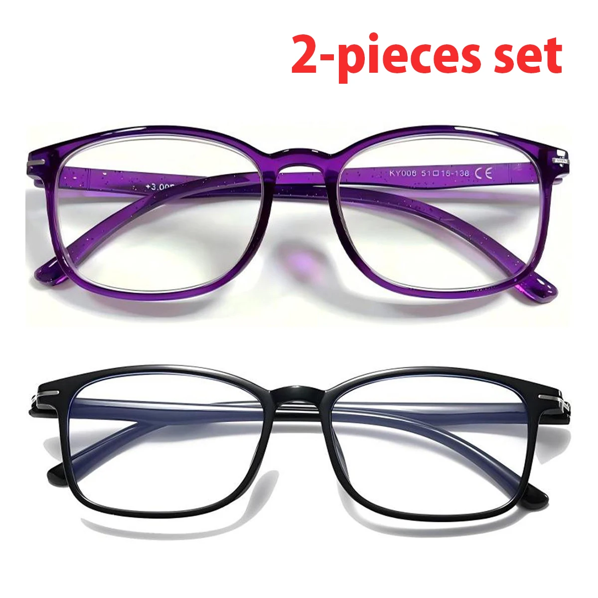 2Pack Auto-Focus Presbyopia Glasses | Blue Light Blocking | Minimalist Fashion Unisex Reading Glasses Ideal Choice For Gifts L10