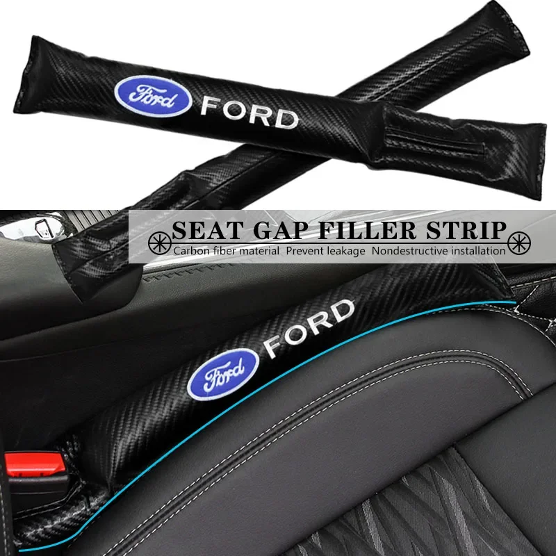 2PCS Carbon Fiber Car Seat Dust Plug Gap Pad Filler For Ford Focus 2 3 1 Fiesta MK1 MK2 MK3 MK7 Fusion Ranger Car Accessories