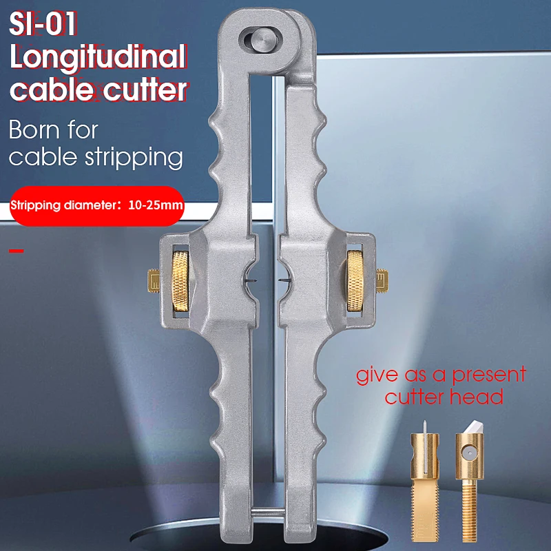 Metal SI-01 Longitudinal Cable Opener Wire Stripper Optical Fiber Cable Stripper 10-25MM Fiber Sheath Stripping Tool Slitter