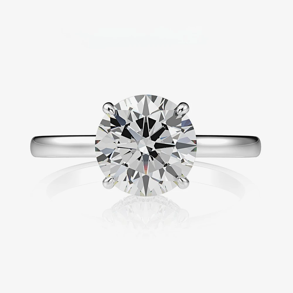 s925-純銀-2ct-リング、女性用ヨーロッパとアメリカのシンプルなダイヤモンドリング、結婚指輪、新しいウェディングジュエリー