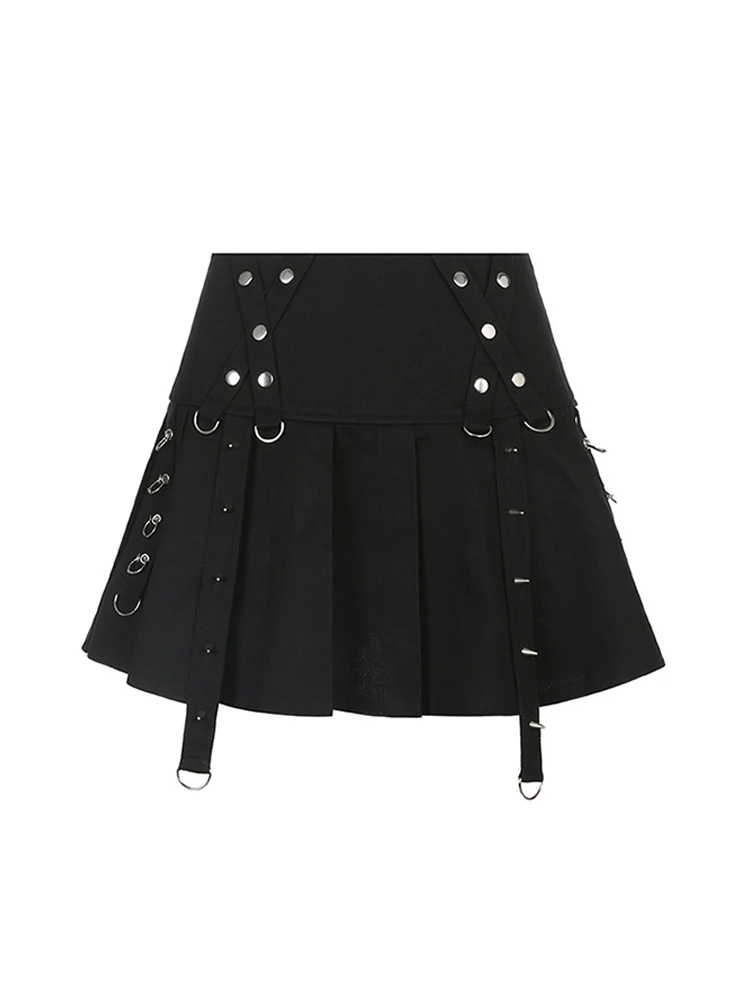 Women's Pleated Skirt Y2k Summer Harajuku Korean Style Casual Chic Fashion Vintage A-line Black Gothic Mini Skirt 2023 Clothes