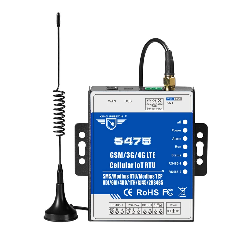 Intelligent Ethernet Modbus 4G Wireless Telemetry Terminal RTU 8DI+4DO+6AI+1TH+2RS485+1RJ45 Electric Power Remote Monitoring