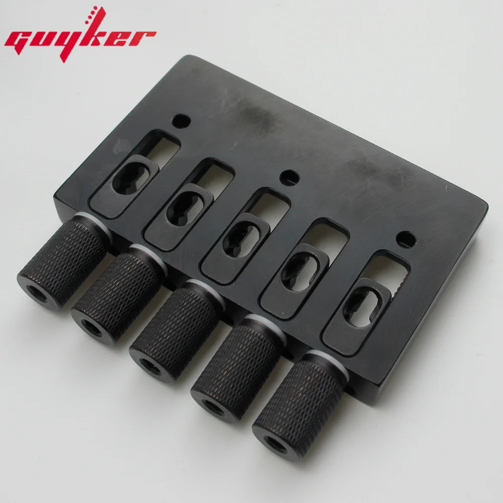 5 String Slightly Adjustable String Spacing Headless Bass Bridge Black Base CNC Processing With String Lock