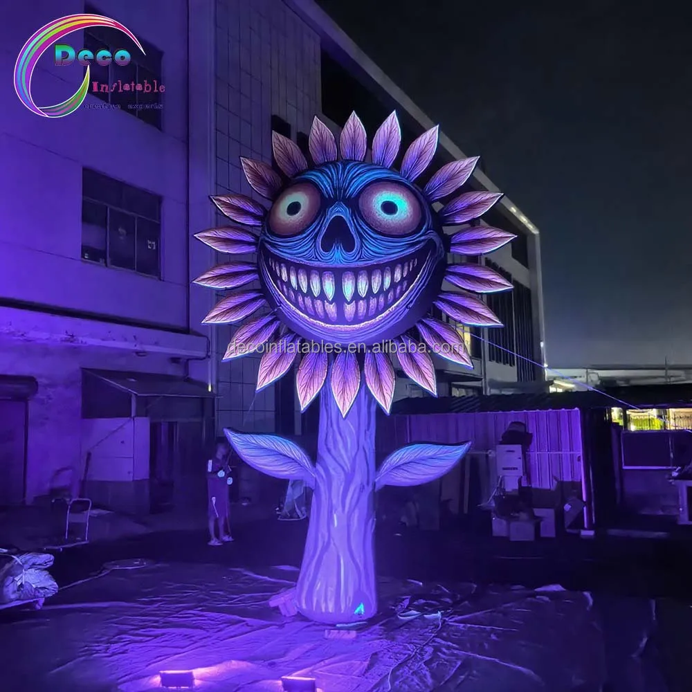 Halloween Horror Atmosphere Advertising Inflatables Smiling Sunflowers And Plants Decorations