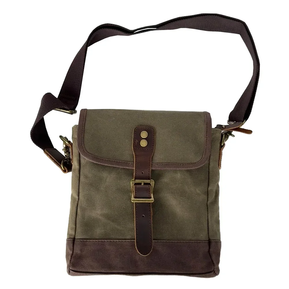 Men's Street Backpack Fashion Trend Wash To Do Old Vintage Style Storage Bag Cowhide Canvas Messenger Bag