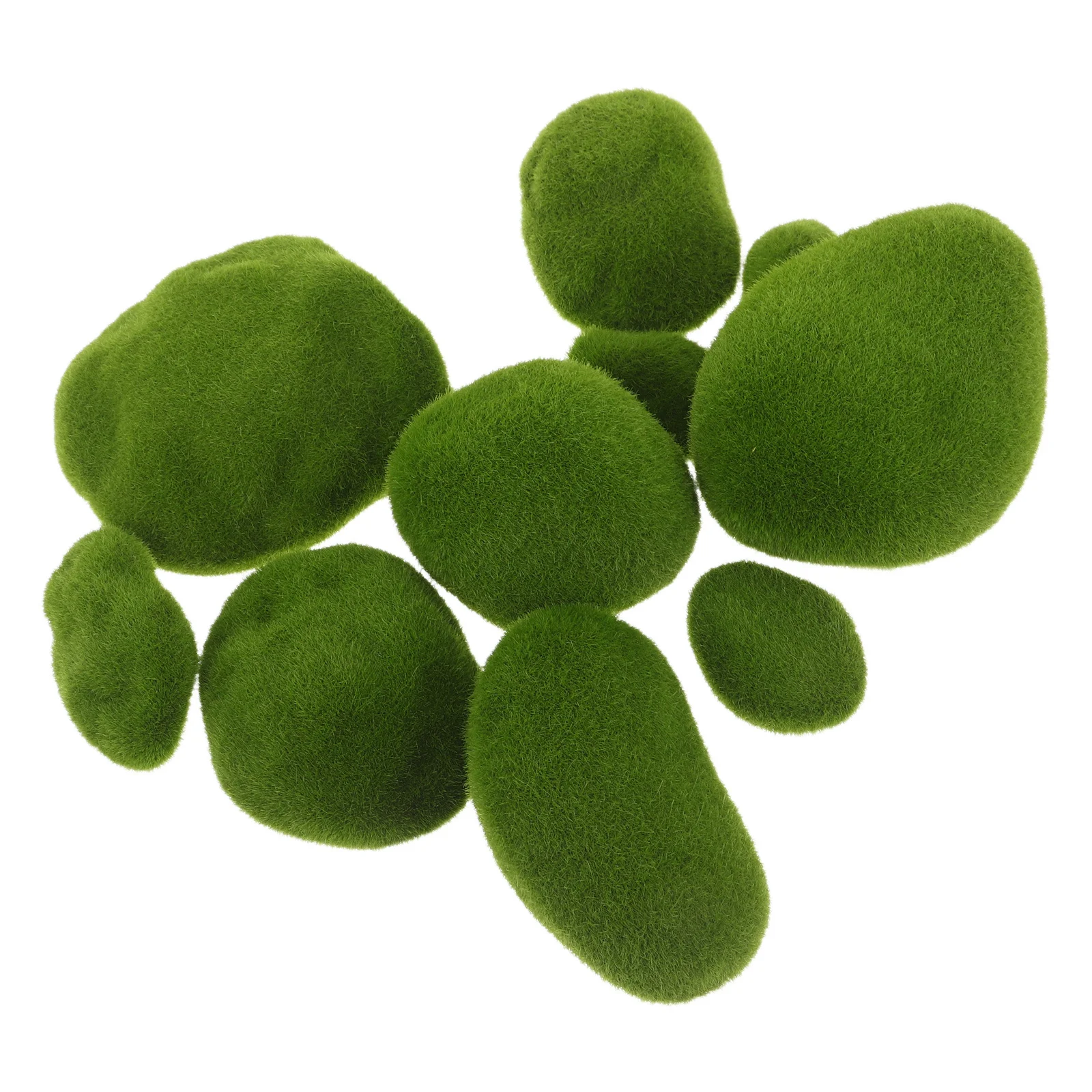 

20Pcs Artificial Moss Rocks Decorative Simulation Green balls Ornaments for Aquarium Landscape Decor Terrarium Vase Filler