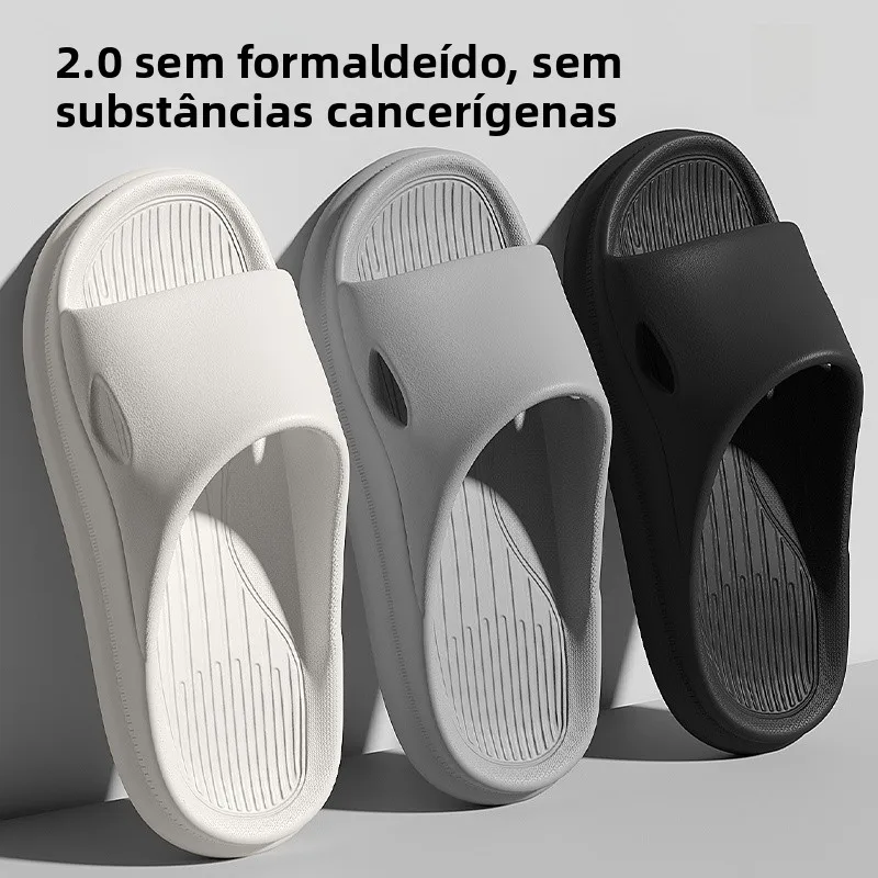 Chinelos Silenciosos de EVA Unissex para Verão, Uso Interno, Banheiro, Sola Macia, Estilo Masculino e Feminino, Chinelos de C...