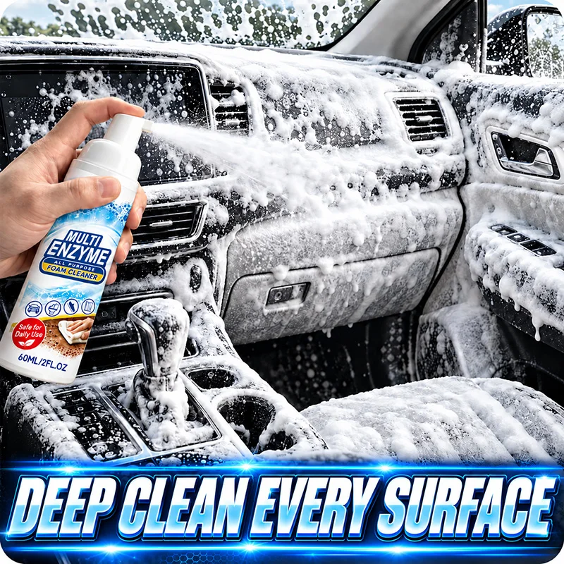 All Purpose Car Interior Foam Cleaner For Grease Dirt And Stains Deep Cleaning For Car Seats Dashboard And Trim