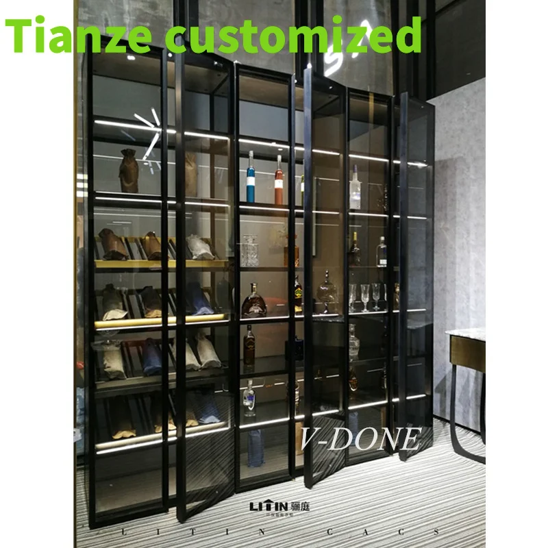 Customized-wine cabinet bar living room furniture wine display stand refrigerator display showcase