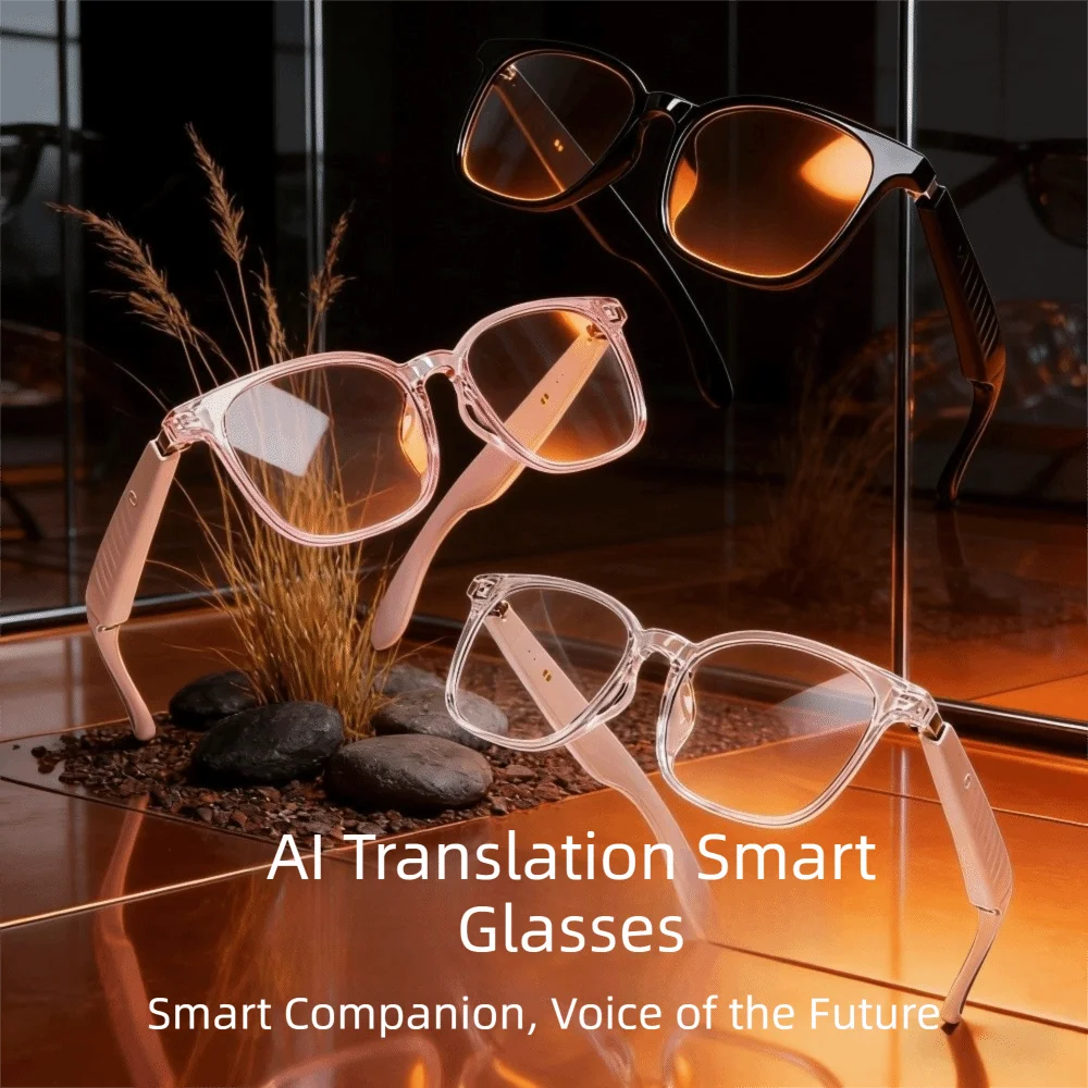 AI Intelligent Translation Smart Bluetooth Sunglasses Bluetooth Call Anti-Blue Light AI Smart Glasses UV Protection