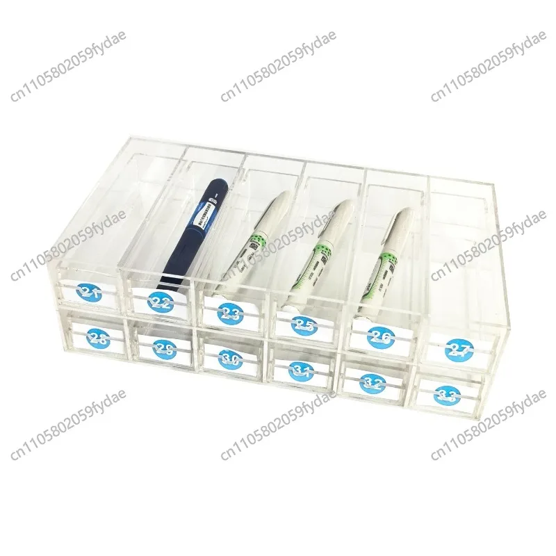 Pen storage box, transparent drawer-style display box, desktop organizer box, storage rack