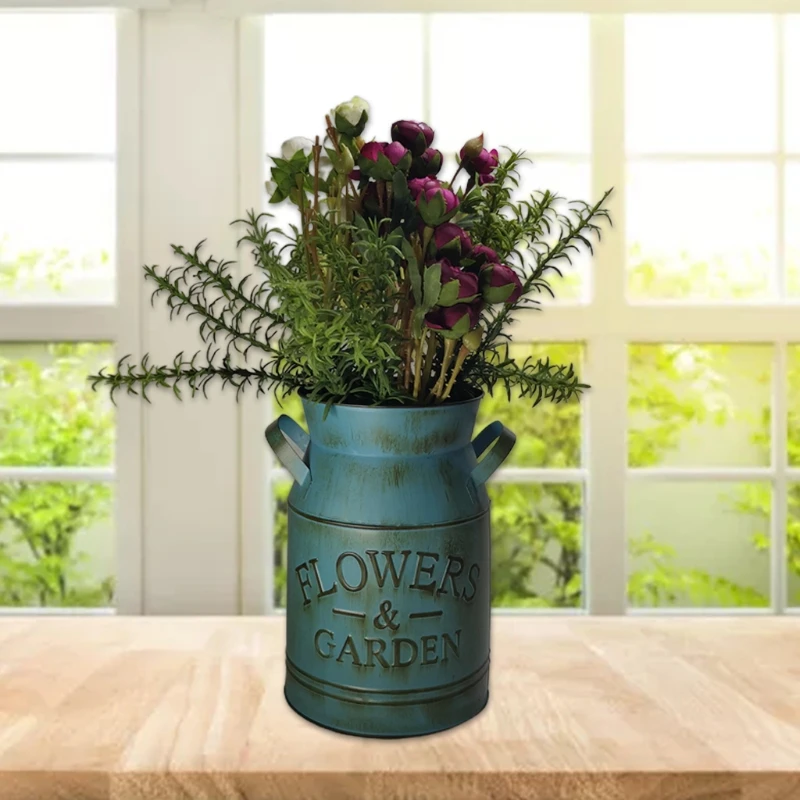 Poitemsic Flower Vase Antique Blue Sculpture Designer Art Vase Drop shipping