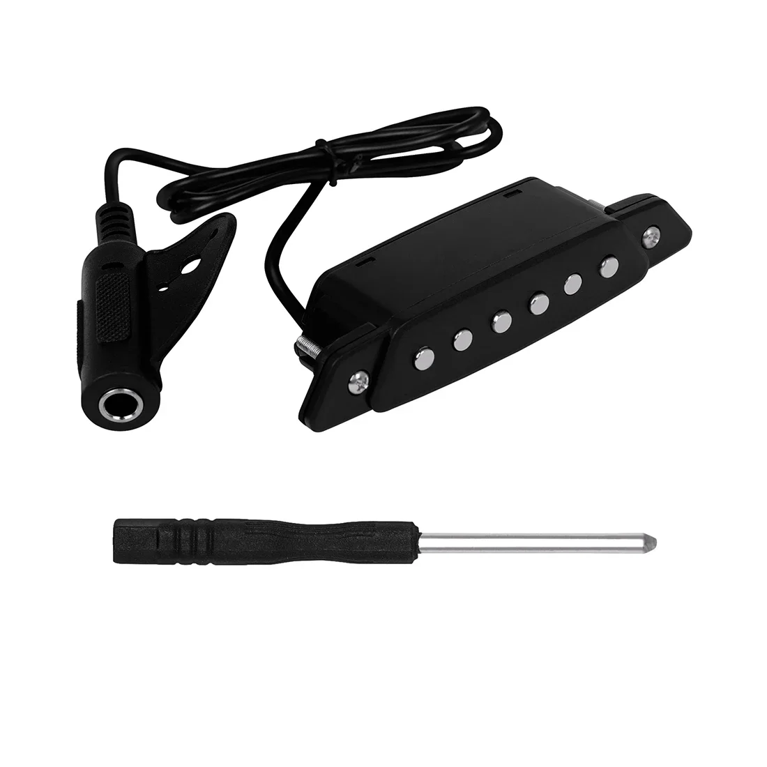 Soundhole Black Guitar Pickup With Tools Screwdriver Metal Outlet No Hole Required No Battery Required Guitar Parts Accessories