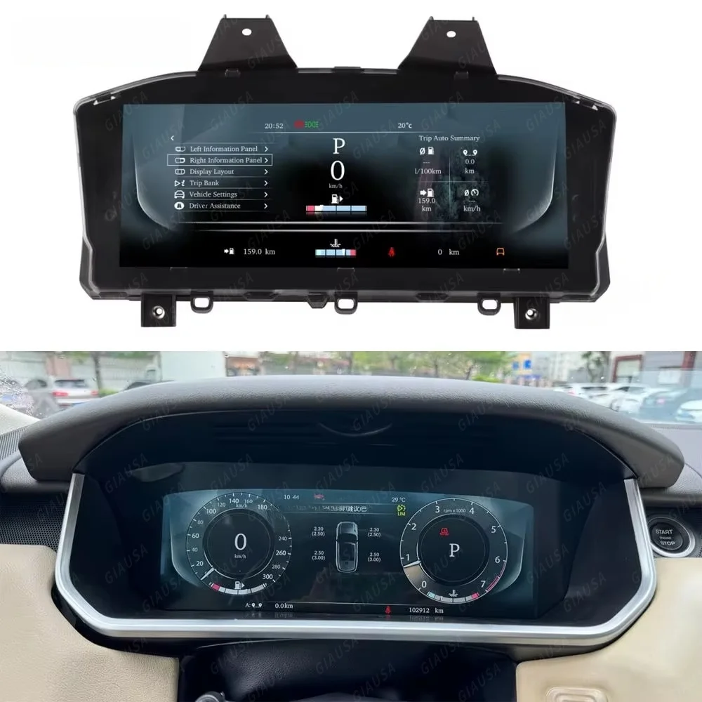 Cluster Digital Dasbor LCD 12.3 Inci untuk Land Rover Discovery 5 2017-2021 Panel Layar Tampilan Instrumen Linux CockPit Mobil