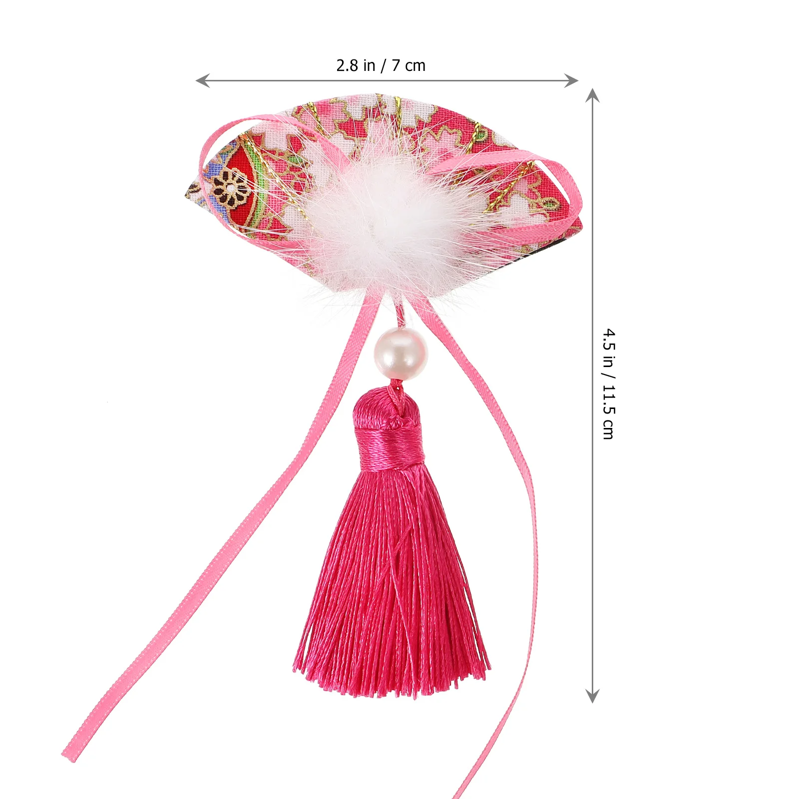 

Scalloped Tassel Hair Clip Kids New Year Headdress Retro Headb Pin Party Stage Accessories Non Fading Fabric Design