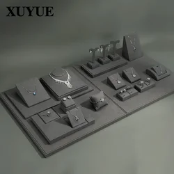 Jewelry props display stand gray jewelry display props combination microfiber jewelry display set spot