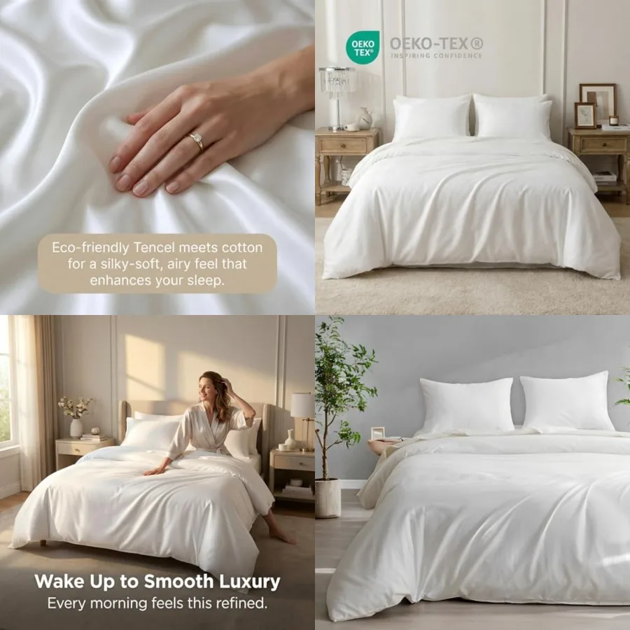 

Size Tencel Cotton Duvet Cover - Silky Smooth Luxury Hotel Collection Bedding Set, 68x90 Inch Comforter Cover, Zipper Closure