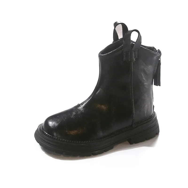 Botas antideslizantes de cuero PU mate para niños pequeños, botines casuales versátiles, zapatos de moda para niñas, Color sólido, nuevo